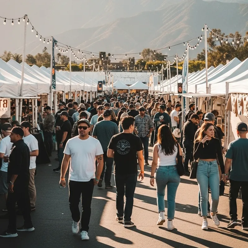 vendors5 Busy Artisan Market with People Shopping